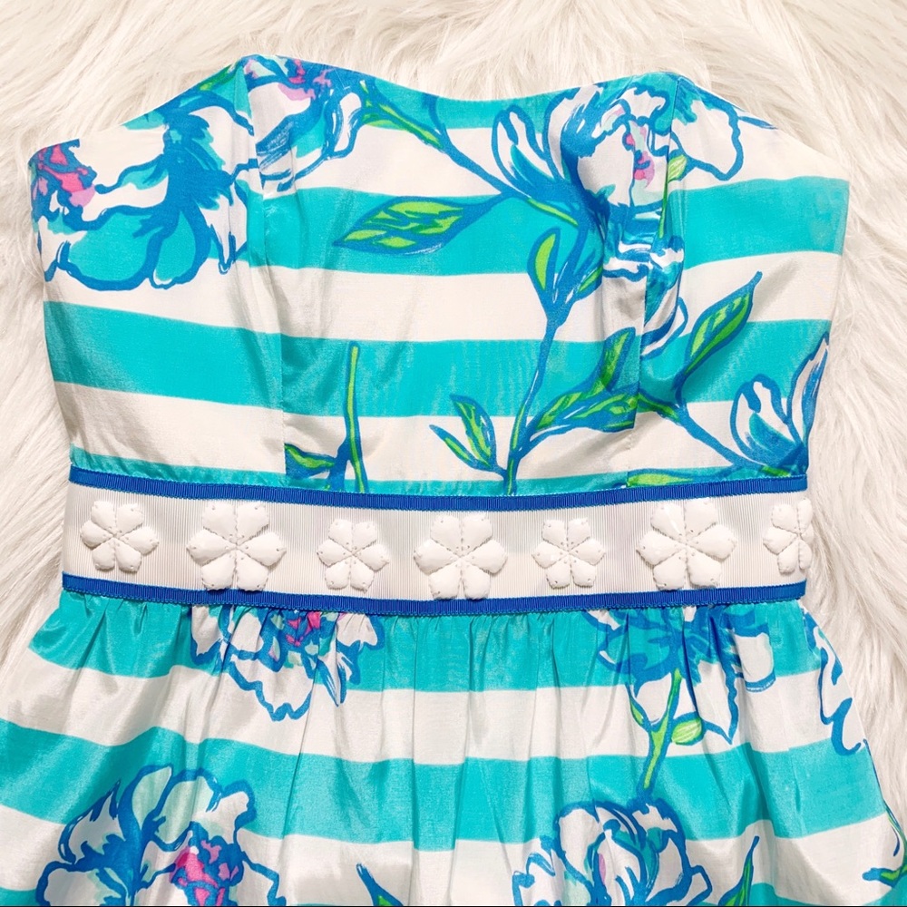 SOLD-Lilly Pulitzer Beaded Nautical Strapless Dress - Picture 4 of 10